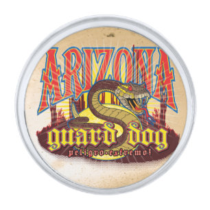 Arizona Guard Dog Snake Silver Finish Lapel Pin