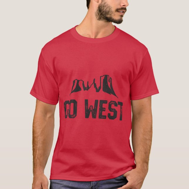 Arizona Hiking Shirt Go West American Vacation Red (Front)
