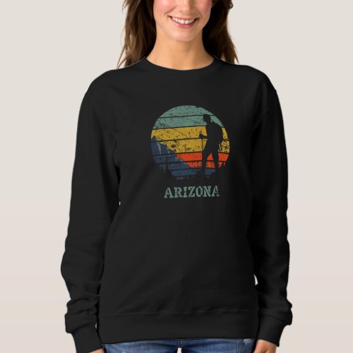 Arizona Hiking Vintage Retro Sunset Distressed Hik Sweatshirt