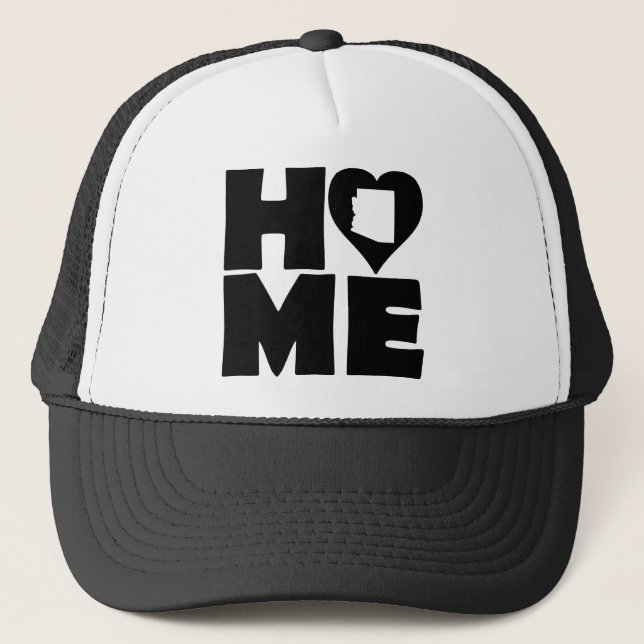 Arizona Home Heart State Ball Cap Trucker Hat (Front)