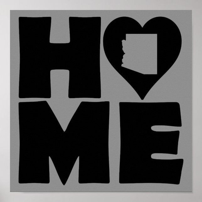 Arizona Home Heart State Poster Sign (Front)