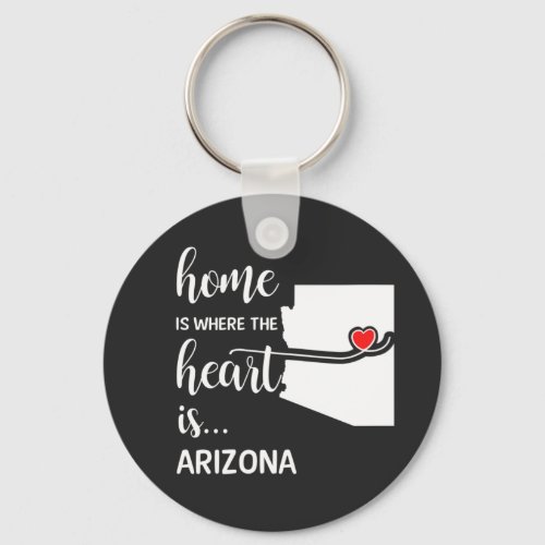 Arizona home is where the heart is keychain