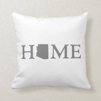 Arizona Home State Shaped Letter Gray Word Art Throw Pillow by PNGDesign at Zazzle
