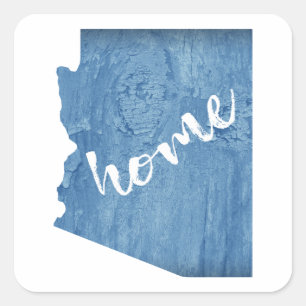 Arizona Home Wood Grain Square Sticker
