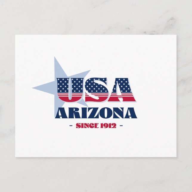 Arizona in Red, White, and Blue Postcard (Front)