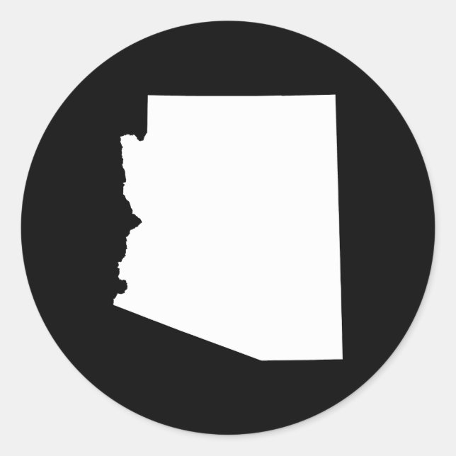 Arizona in White Classic Round Sticker (Front)