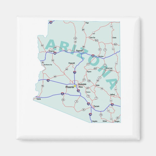 Arizona Interstate Map Magnet (Front)