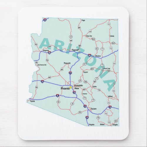 Arizona Interstate Map Mousepad