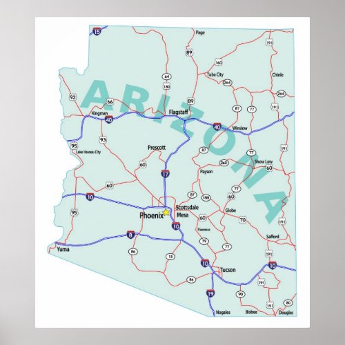 Arizona Interstate Map Print