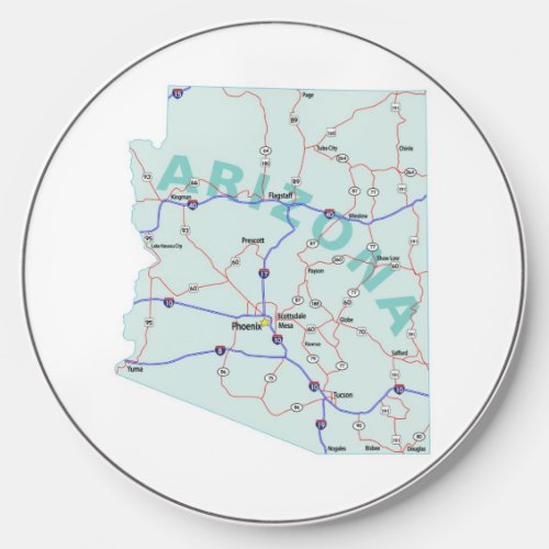 Arizona Interstate Map Wireless Charger