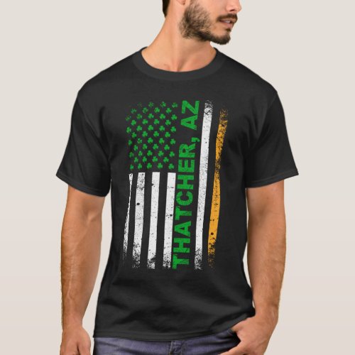 Arizona _ Irish American Flag Thatcher AZ T_Shirt
