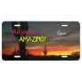 "Arizona is Amazing!" Sunset Sonoran Desert Cactus License Plate