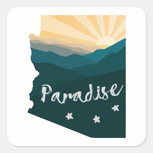 Arizona Is Paradise Square Sticker (Front)
