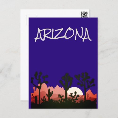Arizona Joshua Trees Sunset with Tribal Motif Postcard