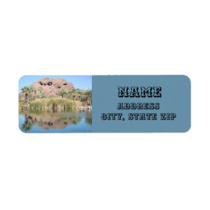 Arizona Landmark Mountain Photo with Lake Label