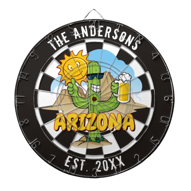 Arizona Landscape Cartoon Custom Dartboard (Front)