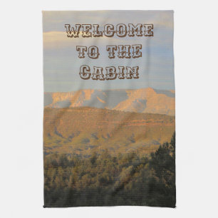 Arizona Landscape Photo Mountains Welcome to Cabin Kitchen Towel