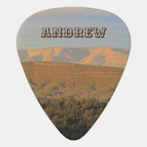Arizona Landscape Photo Pine Trees and Mountains Guitar Pick