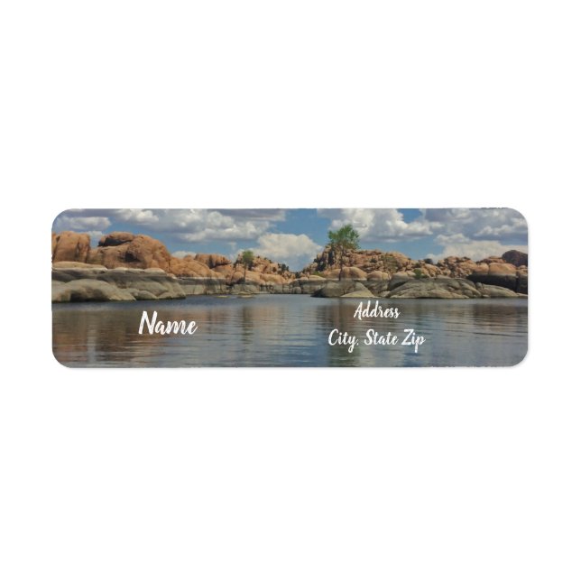 Arizona Landscape Photo Watson Lake Prescott Water Label (Front)