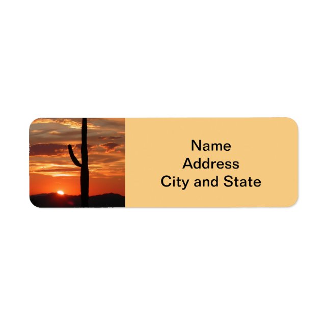 Arizona landscape sunset label (Front)