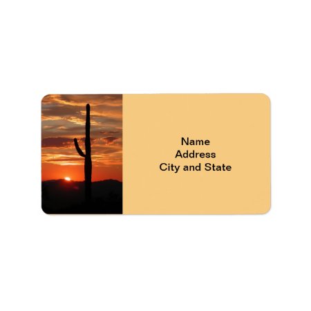 Arizona Landscape Sunset Label