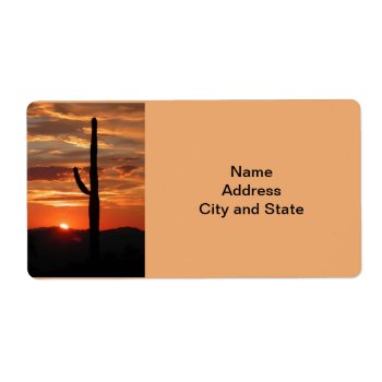 Arizona Landscape Sunset Label by RetirementGiftStore at Zazzle