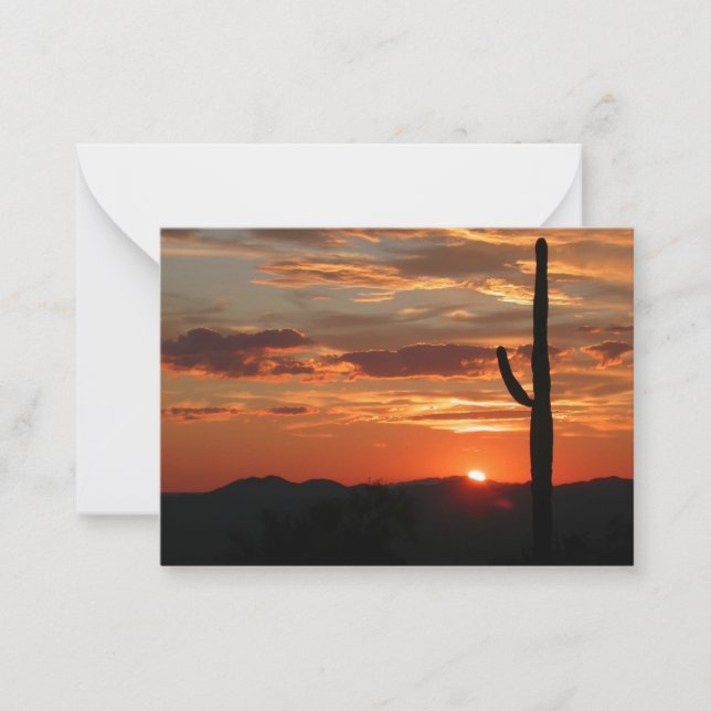 Arizona landscape sunset note card (Front)