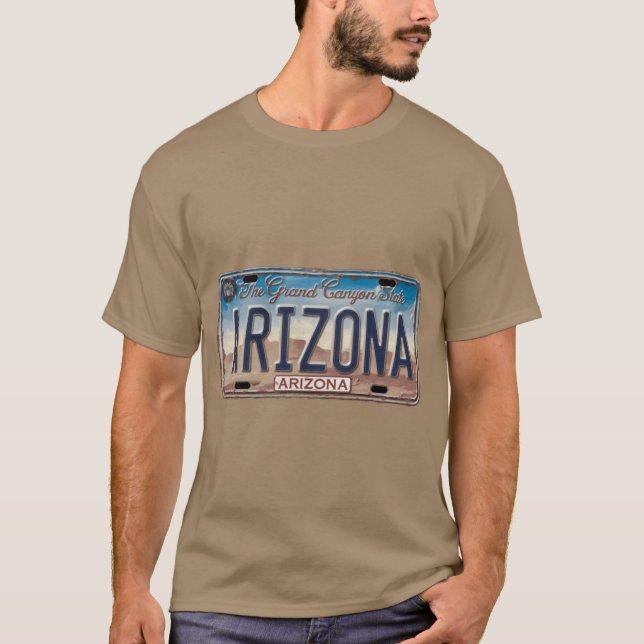 Arizona License Plate 2 T-Shirt (Front)
