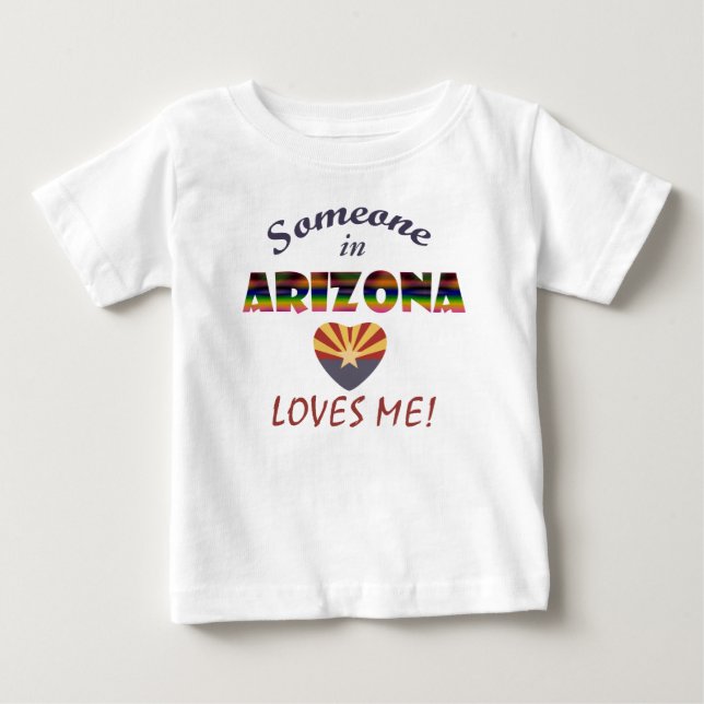 Arizona Loves Me Heart Flag Baby T-Shirt (Front)