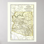 Arizona Map 1891 Towns, Rail And Reservations Poster at Zazzle