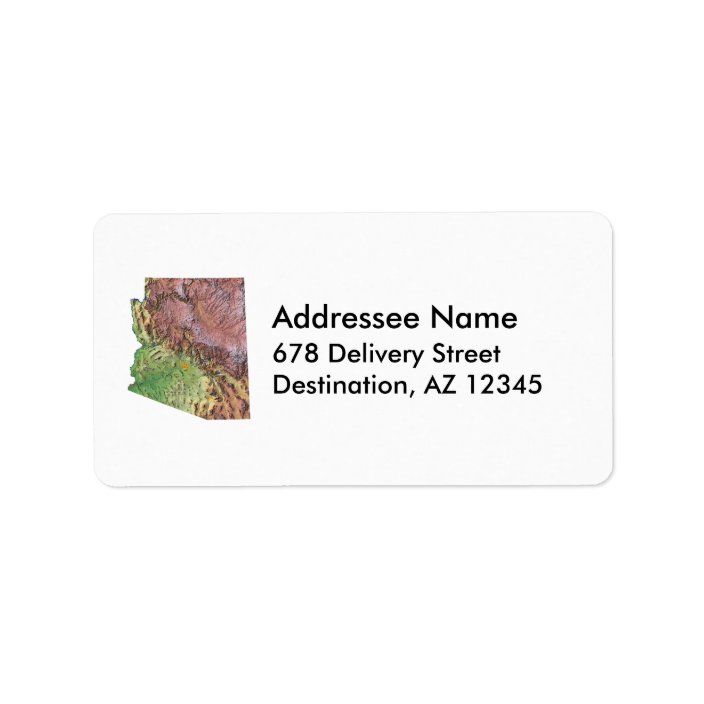 Arizona Map Address Label
