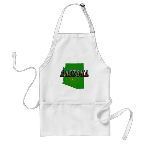 Arizona Map and Picture Text Adult Apron