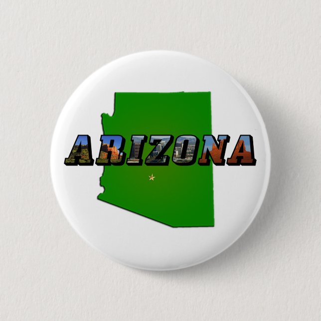 Arizona Map and Picture Text Button (Front)