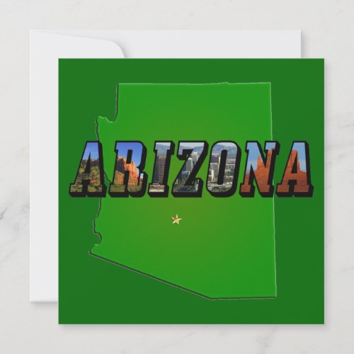 Arizona Map and Picture Text Invitation