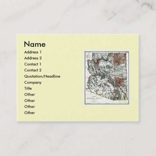 Arizona Map and State Flag Business Card