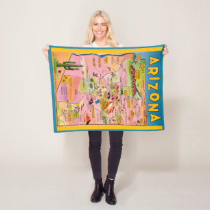 Arizona Map Fleece Blanket