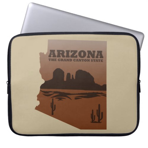 Arizona map Grand Canyon landscape Laptop Sleeve