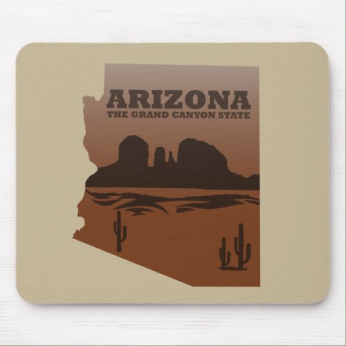 Arizona map Grand Canyon landscape Mouse Pad