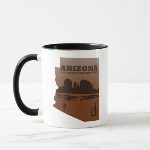 Arizona map Grand Canyon landscape Mug