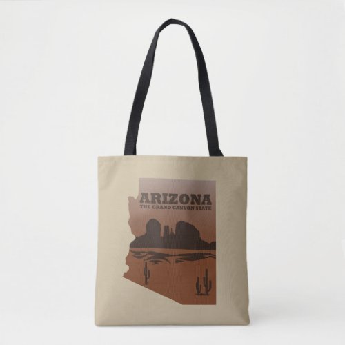 Arizona map Grand Canyon landscape Tote Bag