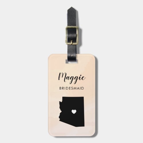 Arizona Map Luggage Tag for Wedding Party Welcome