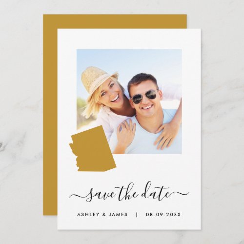 Arizona Map Photo Wedding Save the Date Card