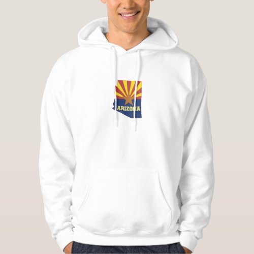 Arizona Map Shaped Arizonan State Flag Yellow Blue Hoodie