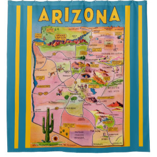 Arizona Map  Shower Curtain