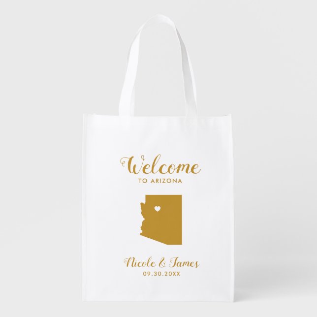 Arizona Map Wedding Welcome Bag for Hotel Guests (Front)