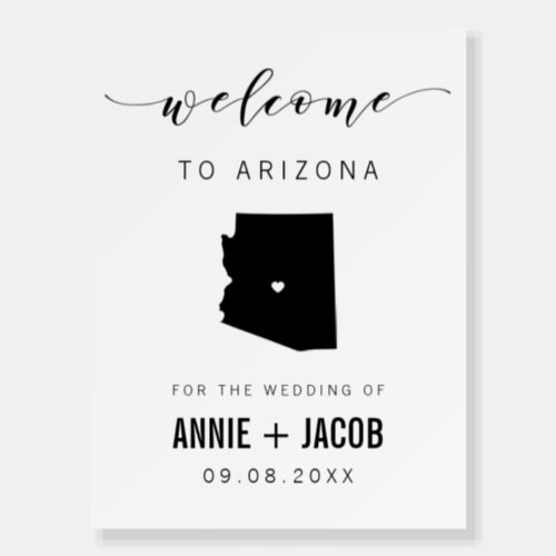Arizona Map Wedding Welcome Sign Foam Board