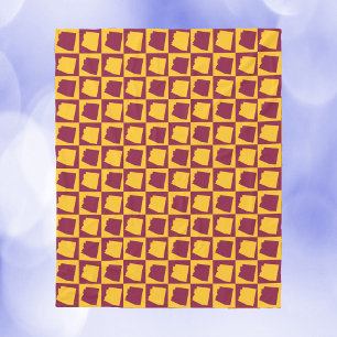 Arizona Maroon and Gold Check Pattern Fleece Blanket
