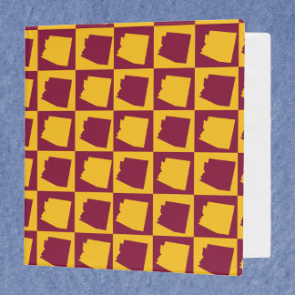 Arizona Maroon and Gold Checkerboard Pattern 3 Ring Binder