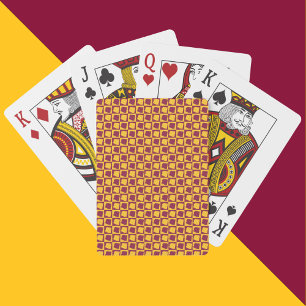 Arizona Maroon and Gold Checkerboard Pattern Poker Cards