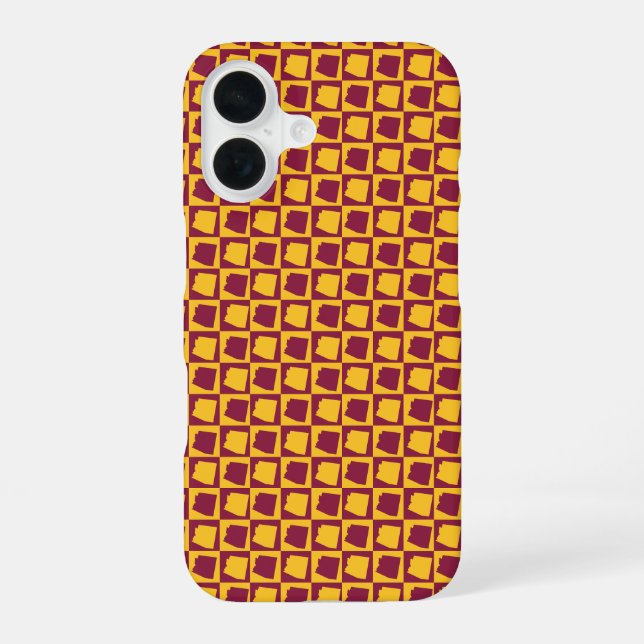 Arizona Maroon Gold Geometric Pattern Iphone Case (Back)
